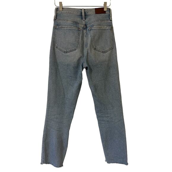 Madewell Women's The Mom Jean Distressed High Rise Frayed Hem Jeans - Size 25T - Picture 4 of 8